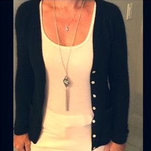 Bebe black cashmere sweater cardigan